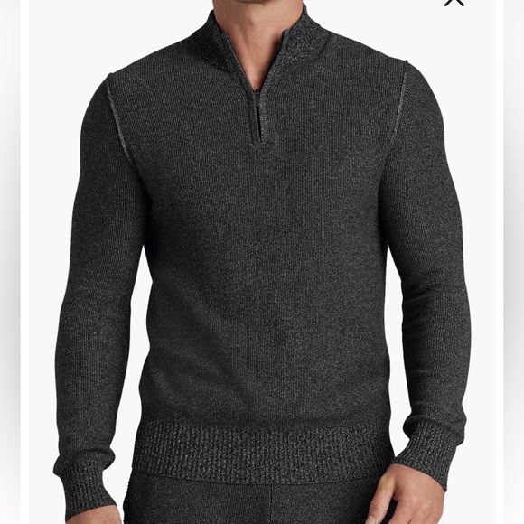 Tommy John Other - Tommy John Men's Gray Quarter Zip Cotton Blend Sweater - Size Medium